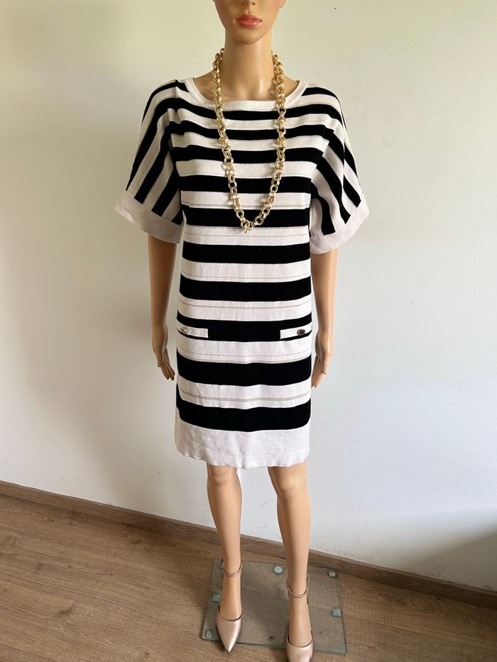 Robe pull beige et noire Morgan taille M bon état (léger défaut) - photo numéro 3