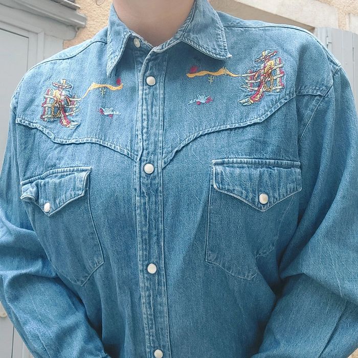 Chemise Vintage brodée M homme - photo numéro 4