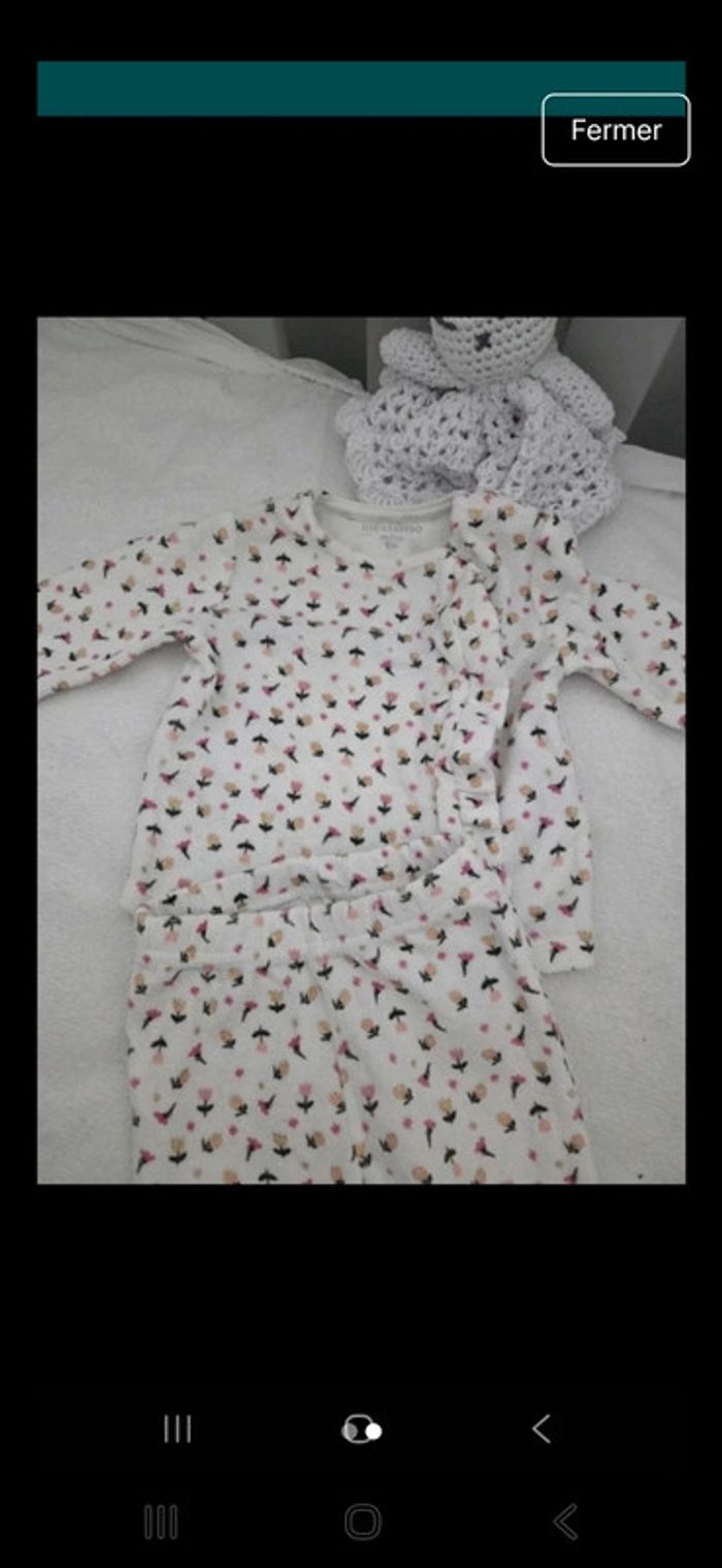 Pyjama 2 pièces 6 mois fille - photo numéro 2