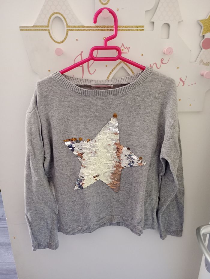 Pull fin sequins réversible 6 ans - photo numéro 3