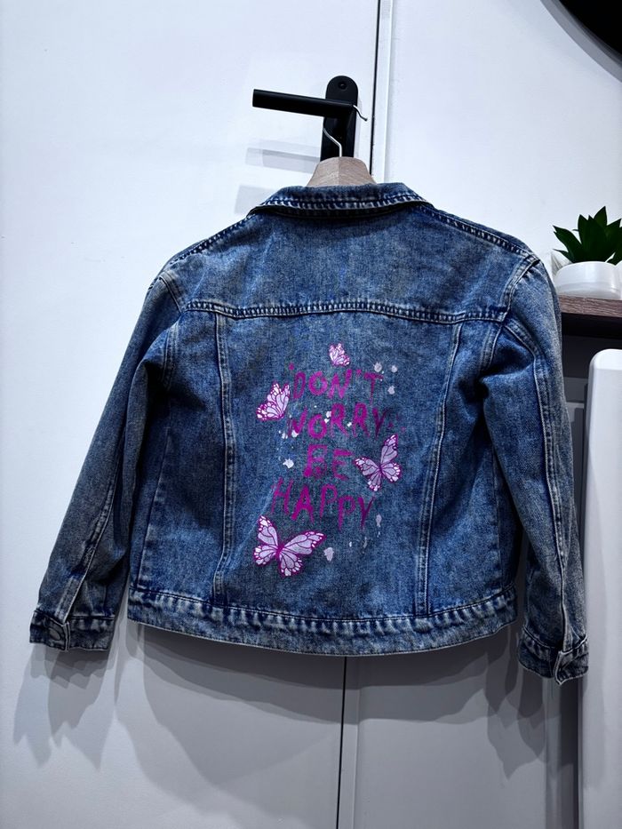 Veste en jean motif papillon 10 ans - photo numéro 3