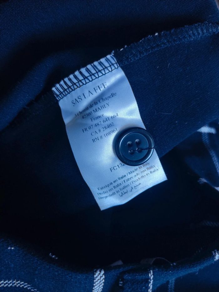 Pantalon noir à carreaux blancs taille 40 La Fée Maraboutée - photo numéro 6