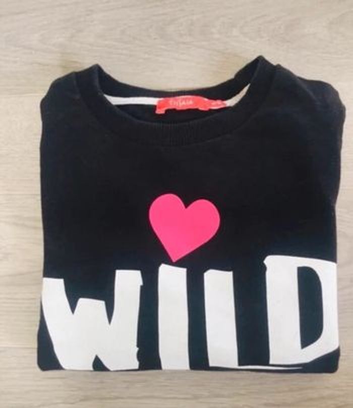 Pull fille noir taille 4 ans Wild cœur enfant sauvage