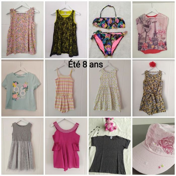 Lot de 12 vêtements fille été 8 ans