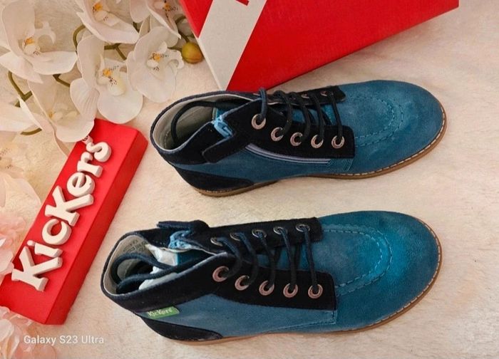 Bottes Bottines Cuir Zip Kickers T32 - photo numéro 3