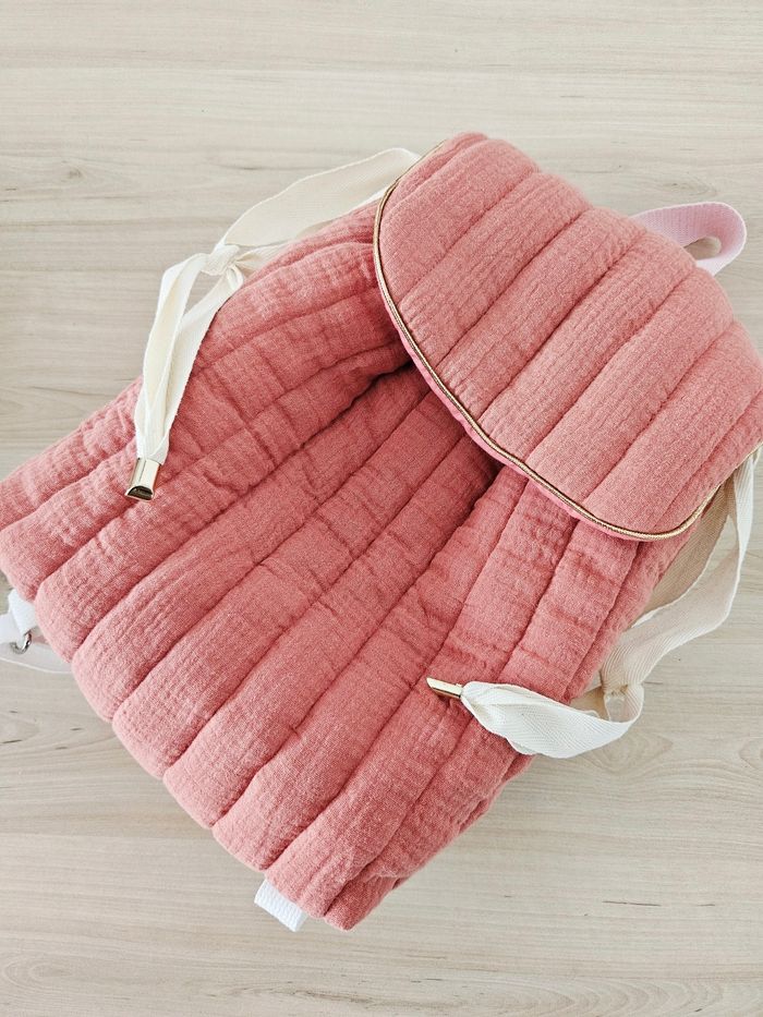 Sac à dos cotelé Vieux rose - photo numéro 4