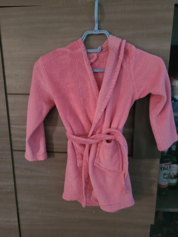 Peignoir fille avec tête d'ourson, rose, taille 6 ans