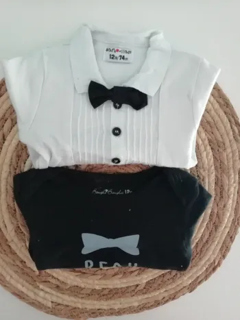 Lot de 2 bodys manches longues 12 mois