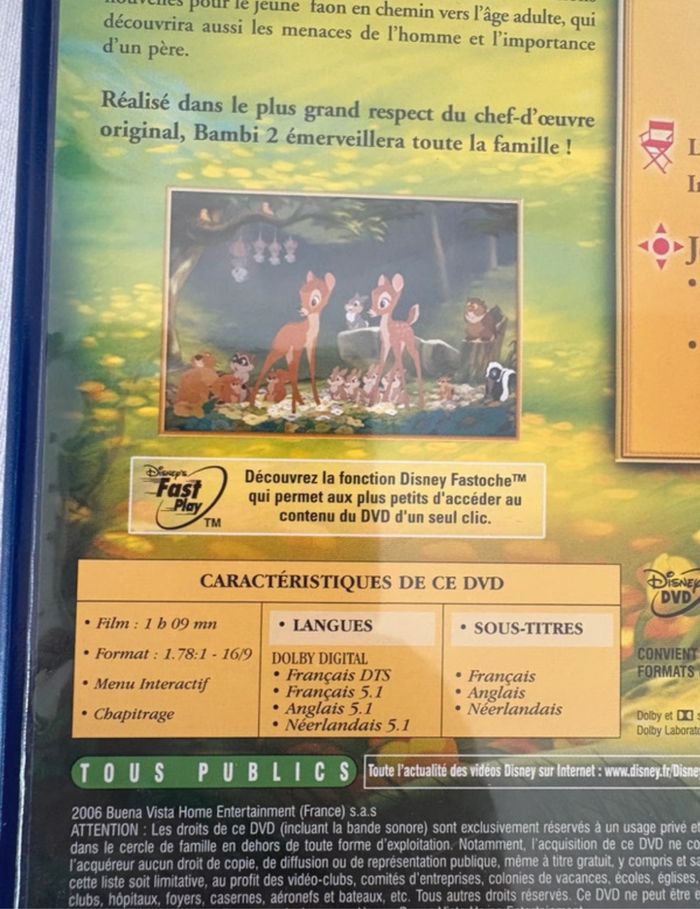 • Dvd Disney numéroté ~ Bambi (5) & Bambi 2 (84) • - photo numéro 10