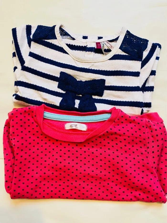2 pulls fille 12 mois