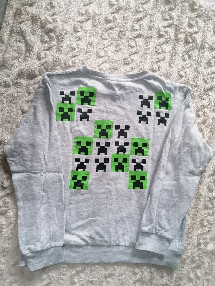 Pull sweat-shirt Minecraft 💚🩶  garçon 14 ans - photo numéro 5