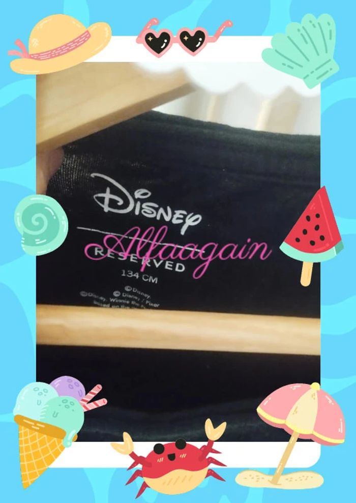 T-shirt noir Pocahontas Disney réserved 8ans neuf - photo numéro 3