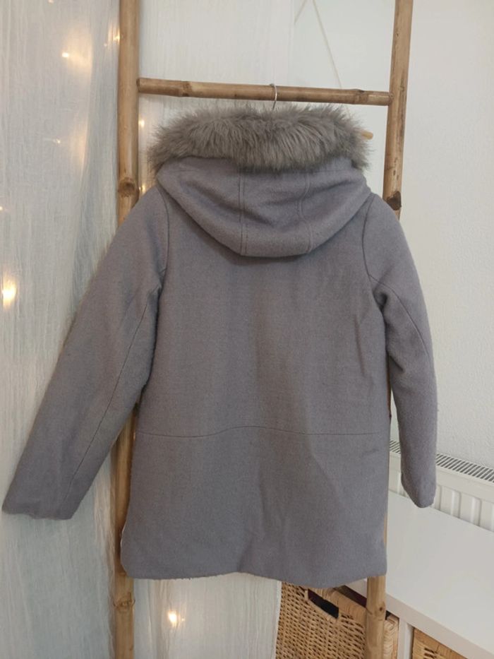 Joli manteau à capuche gris très chaud Okaïdi 12 ans - photo numéro 8