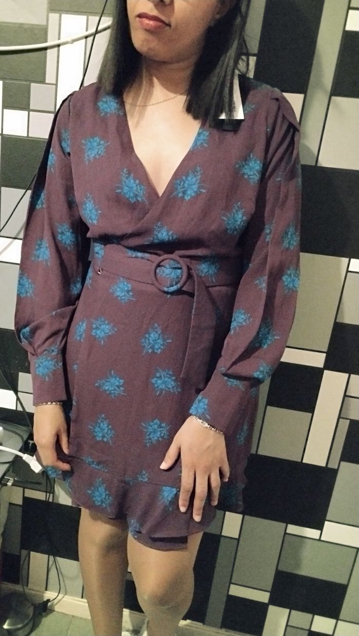 Robe femme a poin bleue