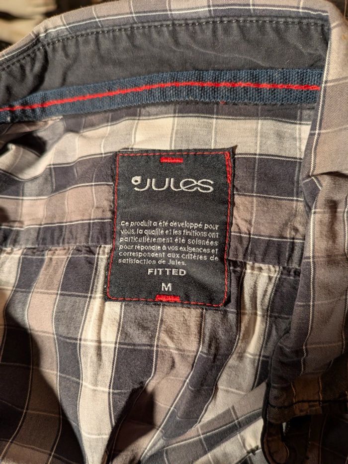 Chemise homme a carreaux noir gris jules M - photo numéro 4
