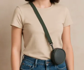 Mini sac rond H&M kaki avec sangle réglable