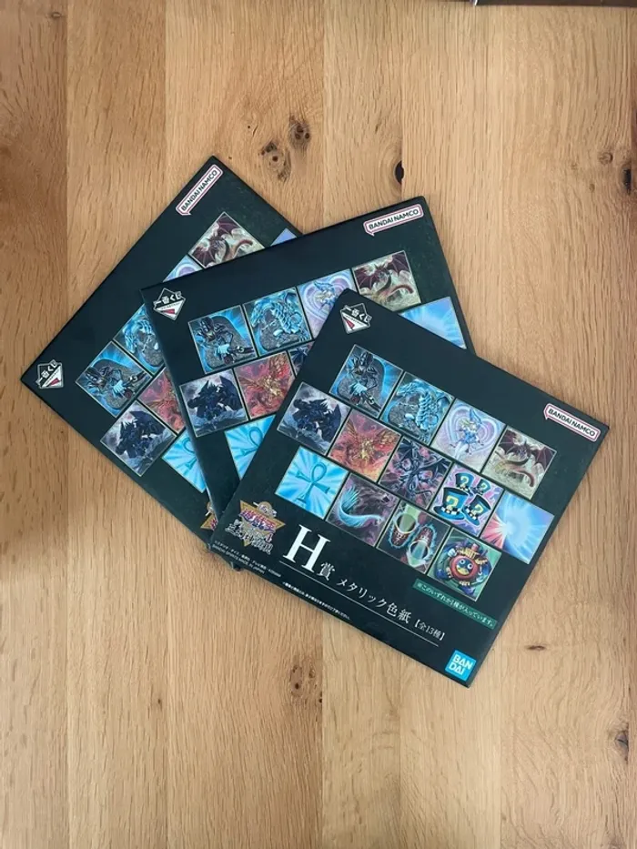 3 x Yu-Gi-Oh! Shikishi non ouvert Ichiban Kuji Vol. 4 Sangenshin Kengen 20×20 cm