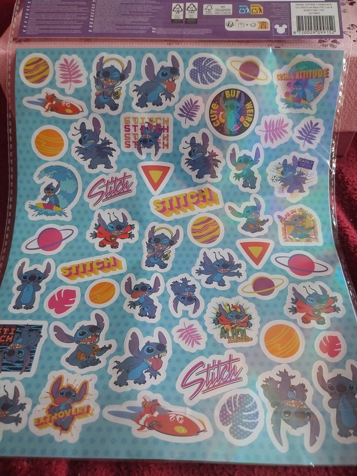 2 feuilles de stickers stitch et Angel - photo numéro 2