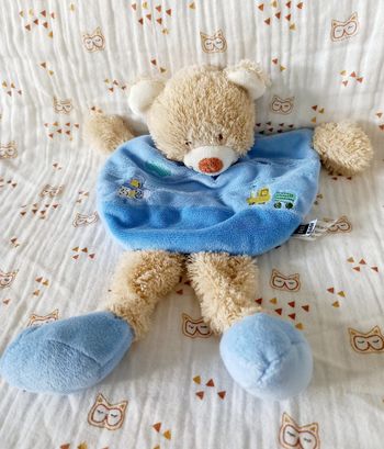Doudou ours Tex bleu