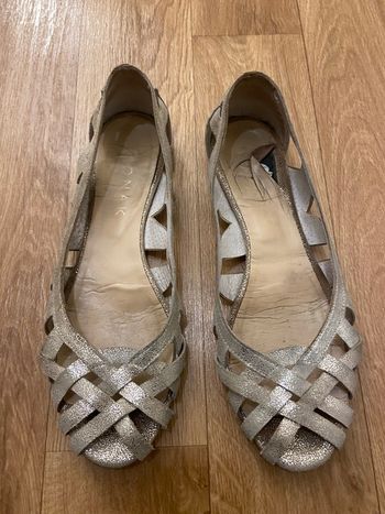 Ballerines ajourées platine cuir 38