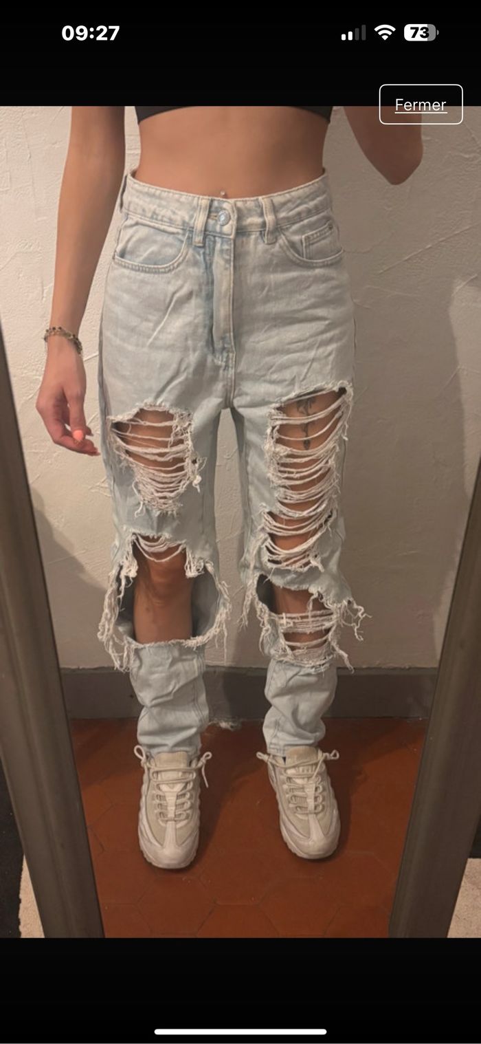 Jeans mom bleu clair taille Xxs