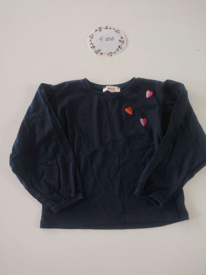 Lot de 3 t-shirts manches longues fille 4 ans catimini tbe - photo numéro 3
