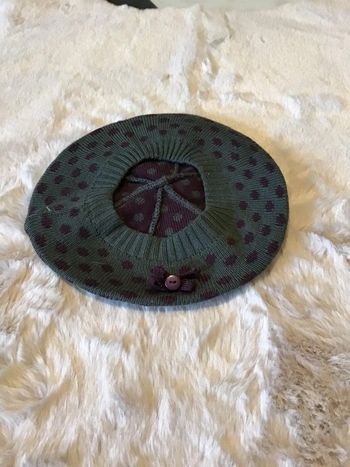 Béret fille taille 8/12 ans gris kaki violet