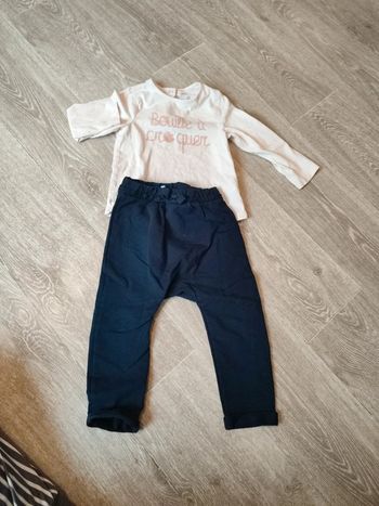 Ensemble bébé fille tee shirt longues manches et jogging