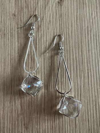 Boucles d’oreilles pendantes argentées