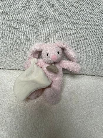 Doudou mouchoir babynat lapin rose