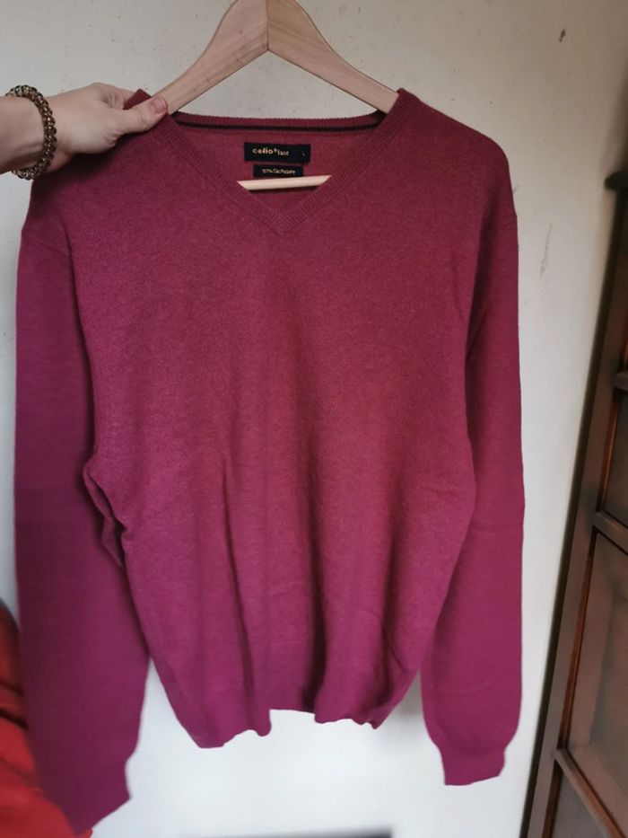 Pull cachemire framboise - photo numéro 2