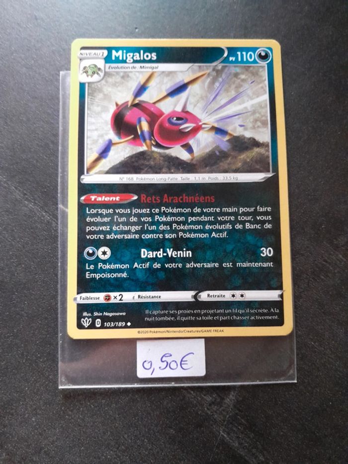 Carte Pokémon Migalos 103/189