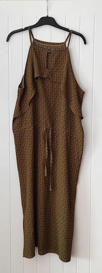 Robe longue sans manches femme Taille 42 – Marron/Doré