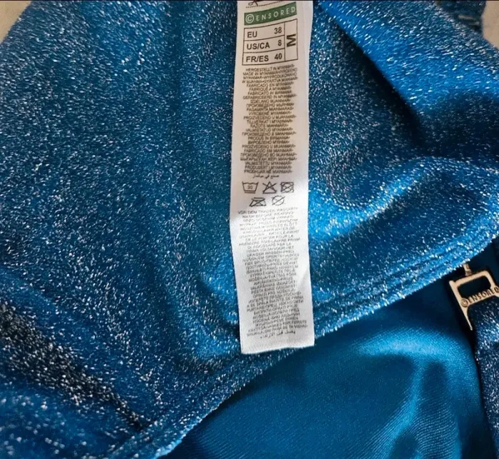 Maillot de bain 2 pièces bleu pailleté Censored Taille 38 et 95 D Neuf - photo numéro 10