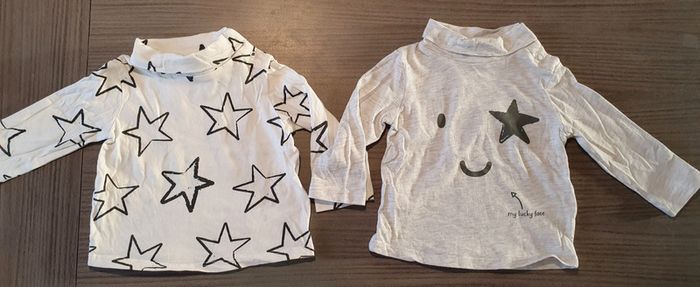 Lot de 2 tee shirts col roulé 6 mois