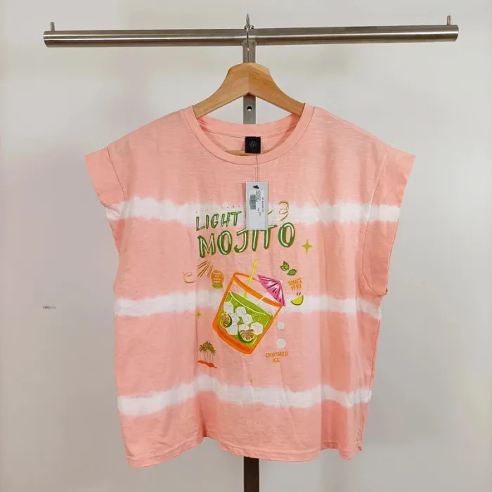 T-shirt tie & dye rose – imprimé Mojito – Taille S A682 - photo numéro 6