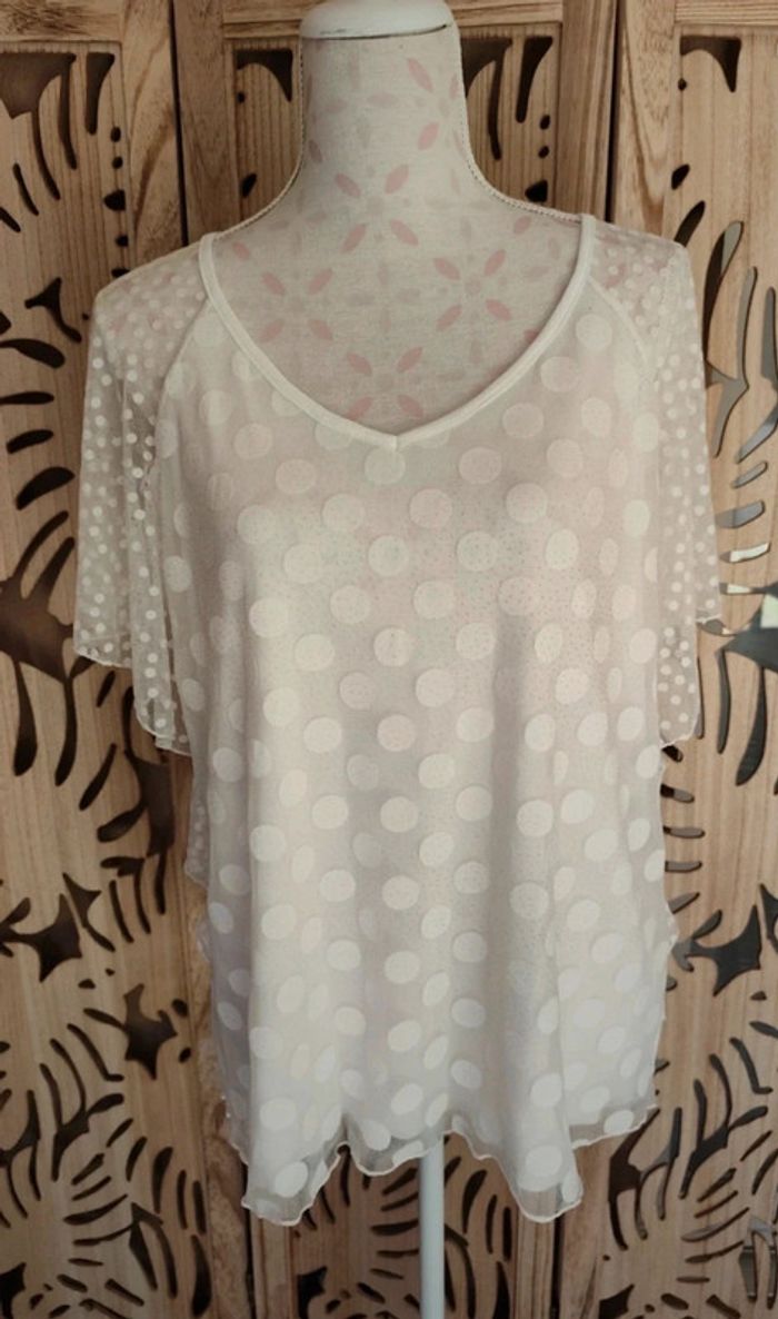 Blouse col V imprimée pois Armand Thiery