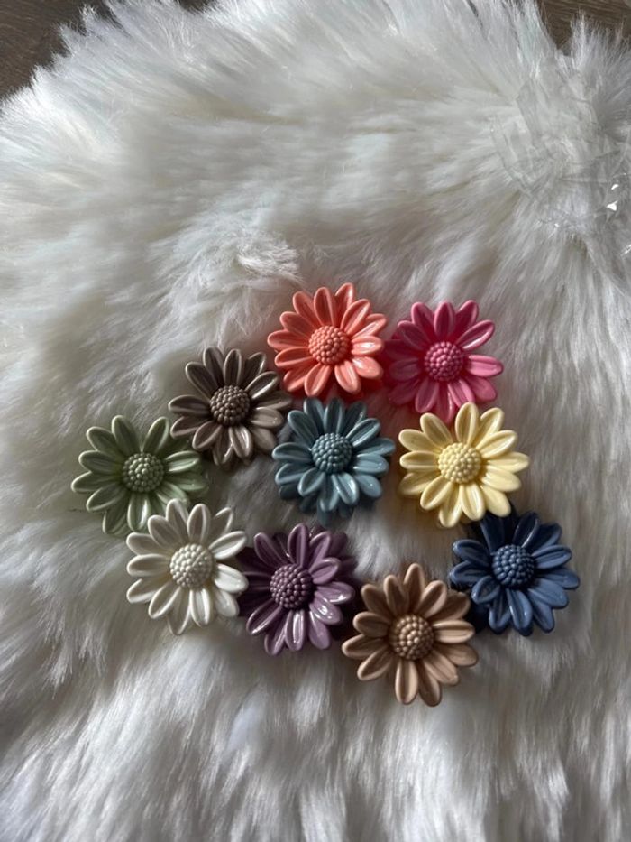 Lot de 10 pinces à cheveux fleurs - photo numéro 2