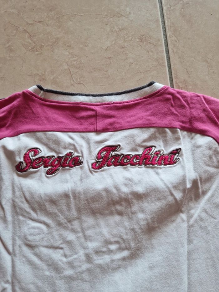 Tee shirt sergio tacchini rose blanc - photo numéro 5