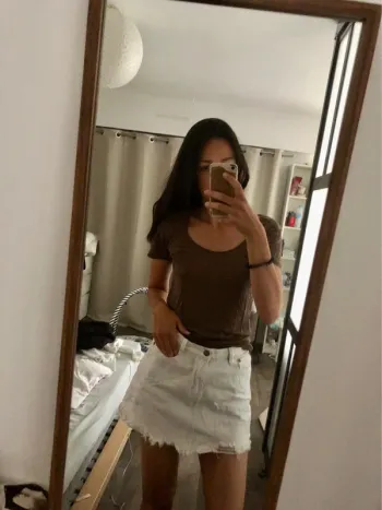 T-shirt kaki avec discret strass argenté, Monoprix