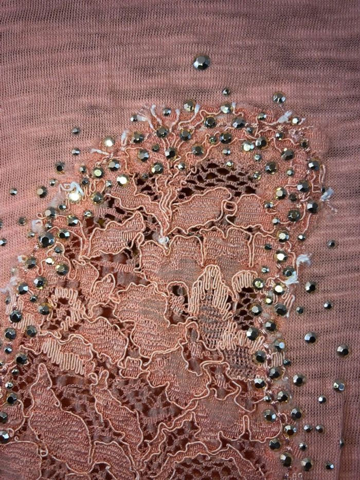 T-shirt corail col v 38/40 Interdée - photo numéro 5