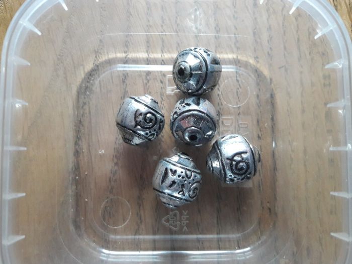 lot de 5 perles argentés