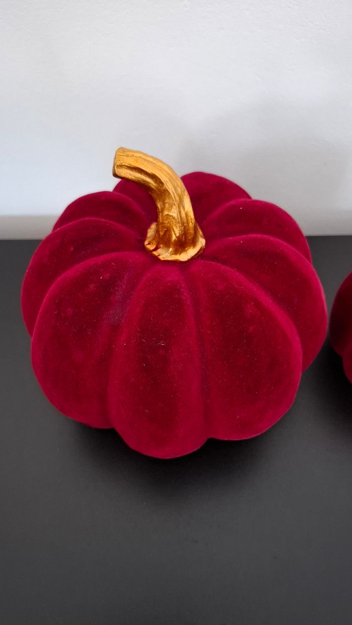 Lot de deux citrouilles automne déco rouge doré saison halloween Primark - photo numéro 2