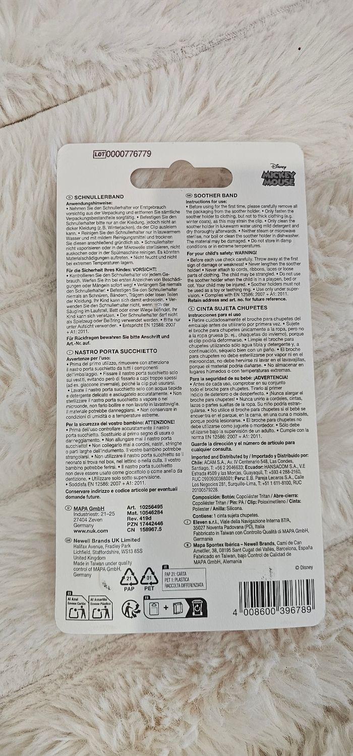 Attache sucette Nuk Mickey Disney Baby Neuf - photo numéro 3