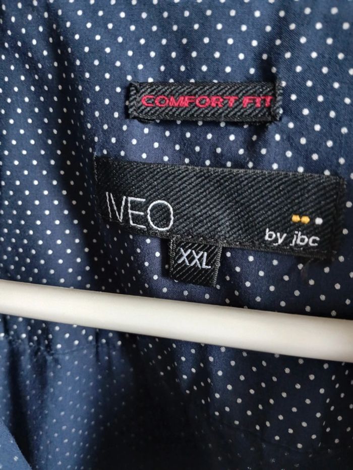 🍍 Chemise bleu marine à pois blanc Iveo taille XXL - photo numéro 5