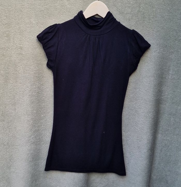 T-shirt à col roulé noir Jennyfer taille S