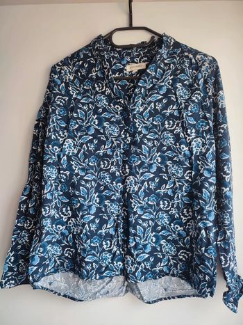 Blouse feuillage bleu