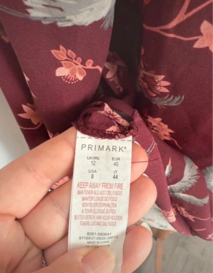 Blouse bordeaux à motifs Primark 40 ou L - photo numéro 10