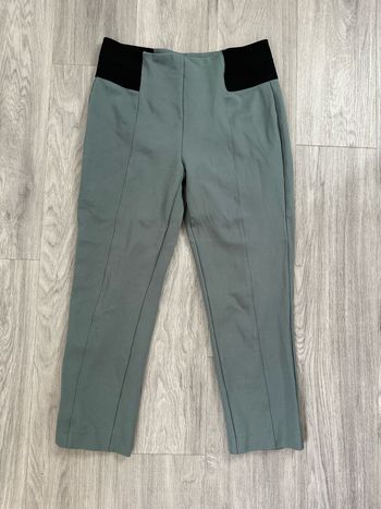 Pantalon taille haute vert eucalyptus et noir Damart T46 3XL