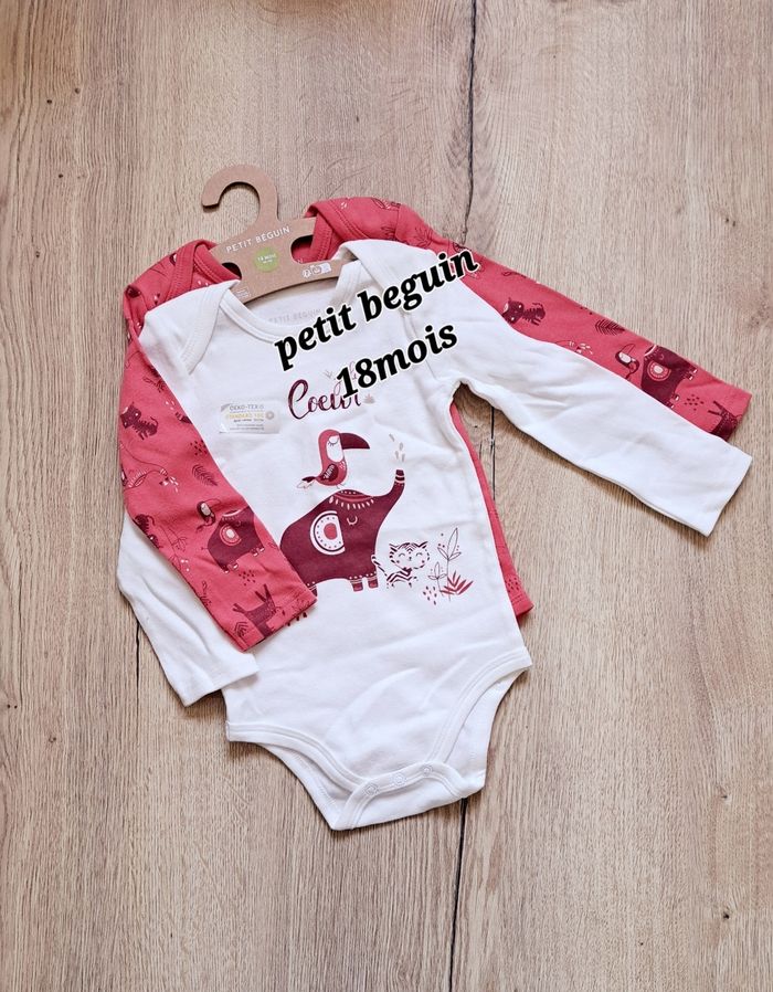 lot bodies petit béguin 18mois👧